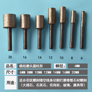 Meule diamantée sinterisée cylindrique à liant résineux pour métaux non ferreux, outil abrasif droit - Product Image 2