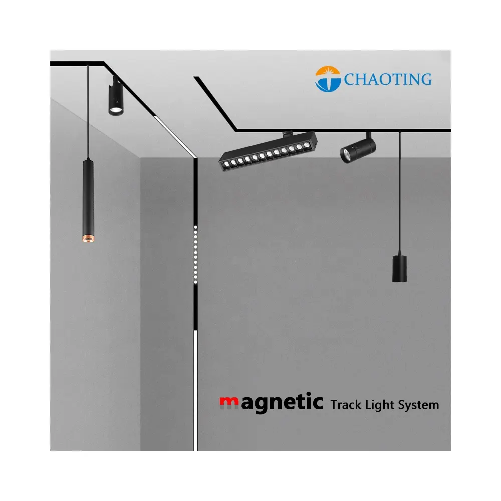 Magnetic Track Light Frameless Magnetic Rail Surface Recessed Pendant 7W 9W 12W 18W 27W LED Linear Lighting For Home Hotel Villa