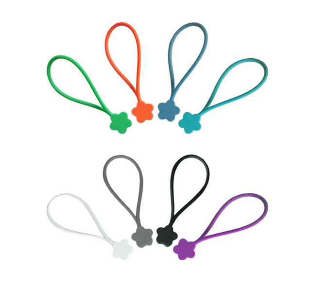 Magnetic Cable Tie Reusable Silicone Twist Ties for Earbuds and Headphones Reusable Magnetic Cable Ties