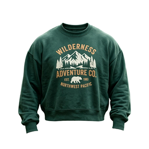 Felpa Casual da <span class=keywords><strong>Uomo</strong></span> con Stampa Vintage di Orso di Montagna, Stampa Digitale Personalizzata Kornit, Oversize, Autunnale - Product Image 2