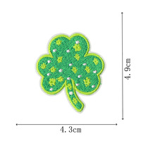 Nuevo Parche Bordado Termoadhesivo de Trébol Verde Irlandés de Dibujos Animados, de Poliéster y Algodón, Accesorios de Bordado Computarizado en Stock