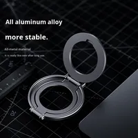 Support de téléphone magnétique super résistant pliable double face multifonctionnel en alliage d'aluminium aéronautique pour une utilisation sur bureau
