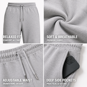 Custom Embroidered Logo Sweatpants Men Cotton Fleece Joggers Casual Loose Fit Drawstring Jogger <b>Pants</b> Streetwear OEM Wholesale - Product Image 3