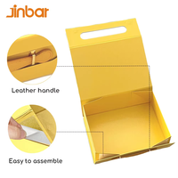 Boîtes cadeaux personnalisables de qualité supérieure, emballage jaune, boîte à robe avec poignée et insert en mousse pour boîte à bague de demande en mariage