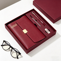 Cuadernos de Cuero Personalizados, Bolígrafos y Memorias USB con Logotipo Personalizado, Set de Regalo Empresarial para Reuniones de Empresa