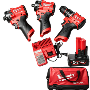  Kit de Herramientas Inalámbricas Compactas de 3 Piezas, 12V, Batería de Litio de 5Ah, Herramientas Eléctricas Portátiles para Reparaciones en Exteriores - Product Image 2