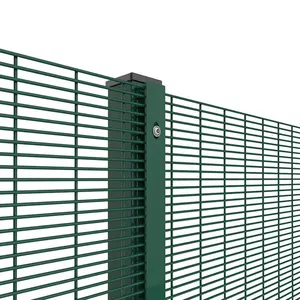 清晰视图耐用焊接绿色金属丝粉末涂层弯曲358防爬监狱围栏面板花园围栏