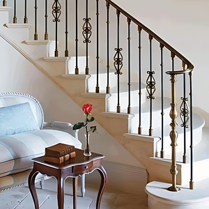 Grille d'escalier en fer forgé Design balustrade escalier intérieur garde-corps en laiton pour Villa extérieur extérieur Design personnalisé - Product Image 6