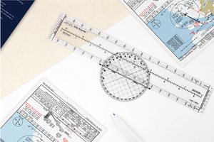 DF CRP-1  Plotter Azimutal Giratorio para Cálculo de Rutas, Distancia Náutica/Estatua, Planificación de Vuelos, Regla de Precisión - Product Image 5