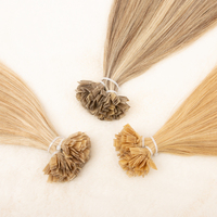 Extensions de cheveux en kératine pré-collées colorées en gros, super double drawn, à pointe plate, en cheveux humains Remy
