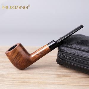 Muxiang Wooden Smoking Pipe Straight Type 9mm Tenon Joint Tobacco Pipe Personal Gift - Product Image 1