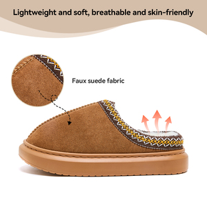 Giày dép lê mùa đông mềm mại giả da lộn lông xù ấm áp trong nhà dành cho nữ và nam - Product Image 4