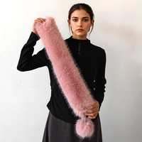 Snood carré en fausse fourrure de renard pour femme, col épais en fourrure avec pompons, fermeture magnétique, chaud pour l'hiver, style coréen haut de gamme, 78 cm, multifonction