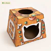 100% maison de chat trapézoïdale épaissie à roulement ondulé recyclé de 40kg avec griffoir