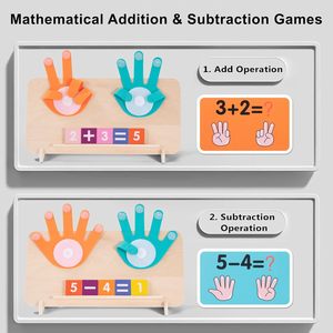 Juguete Educativo de Madera para el Aprendizaje Temprano de Matemáticas para Niños, Juego de Contar con los Dedos Montessori, Logotipo Personalizado, para Edades de 3+ Años - Product Image 2