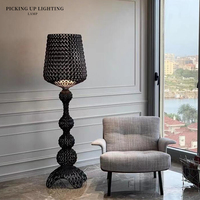 Lampe de sol/de table LED en acrylique minimaliste moderne de designer italien, commande tactile, lumière chaude 3000K, D50H166cm pour salon