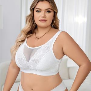 Soutien-Gorge TJ Sexy Grande <span class=keywords><strong>Taille</strong></span> Entièrement en Dentelle et Mesh Bonnets Profonds Bretelles Non Amovibles - Product Image 4