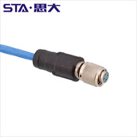 Conector de sensor C4 4P enchufe 4Core 1/4-28UNF a BNC PCB 010G10/034G10 Cable de terminal de sensor de aceleración de tres ejes de repuesto