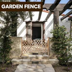 Valla de jardín de madera independiente, tipo acordeón, retráctil, con paneles de celosía para patio y jardín decorativo del hogar - Product Image 5