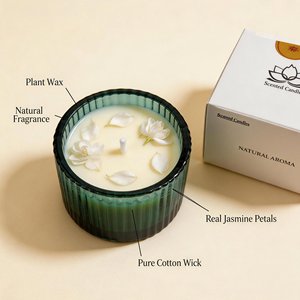Lilin Aroma Melati 100% Organik Alami Murni 25g Buatan Tangan Vegan Ramah Lingkungan dalam Stoples Kaca Grosir Aromaterapi Bunga - Product Image 2