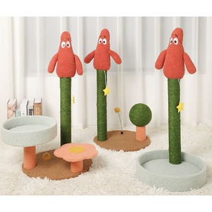 Poste Rascador de Gato Pequeño Hombre Rojo con Bola de Resorte <span class=keywords><strong>Plataforma</strong></span> de Salto Estrella Colgante - Product Image 1