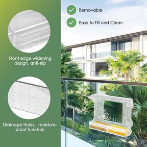 Pengumpan Burung Jendela Luar Ruangan, Terpasang di Jendela, Transparan, untuk Burung Kolibri dan Burung Liar, dengan Suction Cup Kuat, Bahan Plastik - Product Image 4