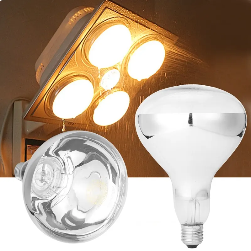 R125 r40 lâmpadas circulares 220v 110v, lâmpadas de aquecimento de halogênio infravermelho para banheiro e27 230w 250w 275w