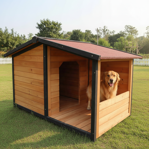 SDD011 Outdoor Luxury Solid Wood <strong>Dog</strong> <strong>Kennel</strong> with Unique Modern Design All Seasons Pet House - Product Image 2