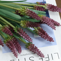 Tanaman Hyacinth Anggur Buatan 5 Kepala Realistis, Bunga Simulasi Karet Lembut, Aksesoris Dekorasi Pot Rumah, Grosir