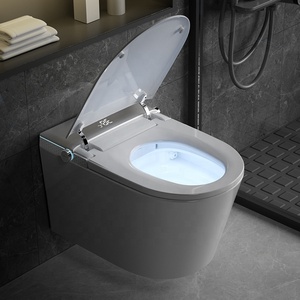 Juegos de inodoro inteligentes colgados en la pared de lujo, inodoro eléctrico suspendido en la pared moderno de lujo con doble descarga, Control remoto para baños modernos - Product Image 6