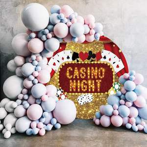 ฉากหลังทรงกลมของคาสิโนยืดหยุ่นในสต็อกผ้า<span class=keywords><strong>ม่าน</strong></span><span class=keywords><strong>สี</strong></span>แดงทองระยิบระยับชิปลูกเต๋าสำหรับตกแต่ง<span class=keywords><strong>พื้น</strong></span><span class=keywords><strong>หลัง</strong></span>ภาพถ่ายนีออน - Product Image 4