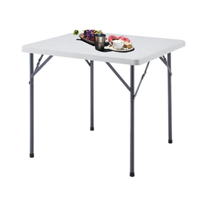 32 Inch Modern Plastic <strong>Folding</strong> <strong>Table</strong> Square Portable Lightweight <strong>Card</strong> <strong>Table</strong> with Collapsible Legs for Outdoor Use - Product Image 1
