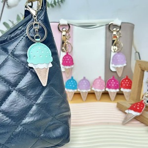 New Product Launch Mini Cartoon Ice Cream Pu Leather <b>Bag</b> <b>Charm</b> for Valentine's Day Gifts - Product Image 2