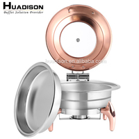 Huadison vente directe en usine chauffe-plats ronds 6L pour buffet plats de cuisine en acier inoxydable pour traiteur
