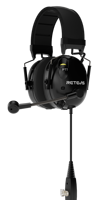 Headset Walkie Talkie ANC Over-ear dengan Peredam Kebisingan 28-34dB, Mikrofon Gooseneck 260° yang Dapat Diputar, Membutuhkan Baterai AA