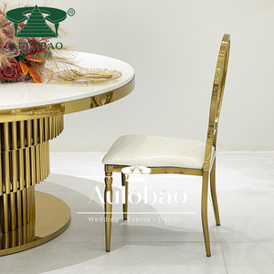 Silla Moderna Apilable de Acero Inoxidable Dorado para Hotel, Comedor, Apartamento, Bodas y Eventos - Product Image 3