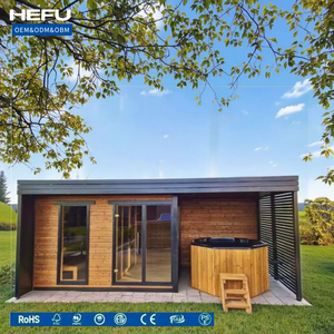 Nouvelle Arrivée : Cabine de Sauna Extérieure Ronde <span class=keywords><strong>avec</strong></span> Façade en Verre, Sièges Cube, Combinaison <span class=keywords><strong>Spa</strong></span> et Bain Froid - Product Image 1