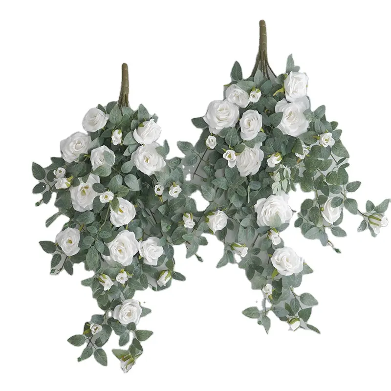 Yapay çiçek Rattan asma duvar asılı simülasyon gül parti festivali ev odası dekor aksesuarları düğün dekorasyon bitkiler