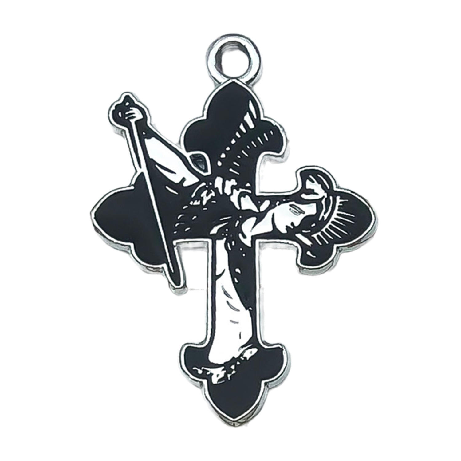 White K Cross 28x20mm-1.5g-19387