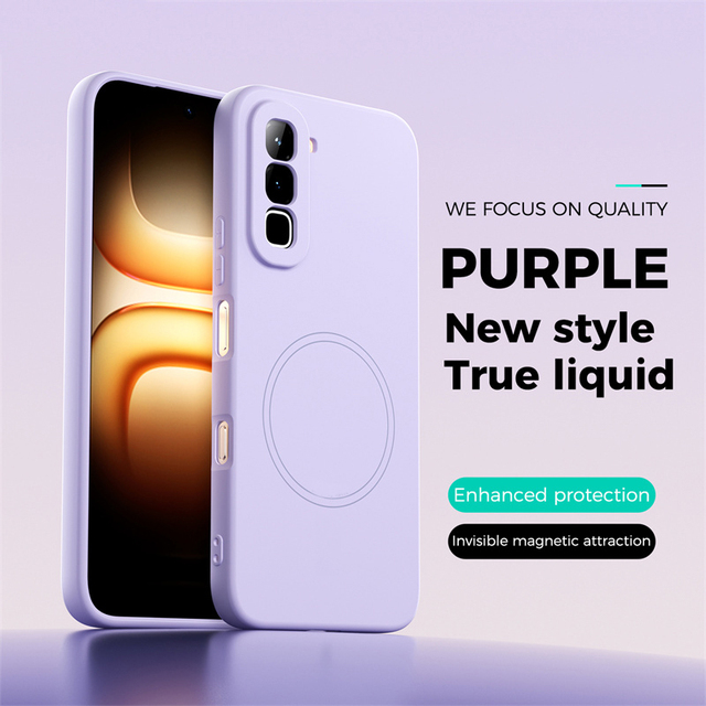 Magnetic Soft Liquid Silicone Phone Case for Infinix Hot 60 Pro Hot 70 Anti Fingerprint Shockproof Protective Cover