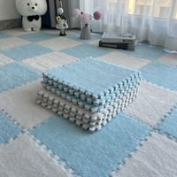 Tapis de sol carré en mousse EVA à épissure, couleur unie, velours, résistant à la saleté, lavable, style coréen, pour chambre à coucher, balcon