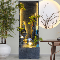 CHENYISHI Fontaine d'Intérieur et d'Extérieur sur Pied, Jeu d'Eau de Cour avec Écran, Cascade Humidificatrice et Cloison Décorative pour Maison