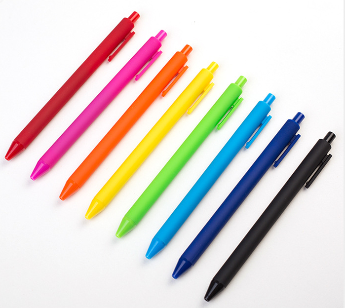 Гелевая ручка с резиновым покрытием с логотипом на заказ, рекламная акция, шариковые ручки карамельных цветов, матовые ручки для письма с текстом для офиса