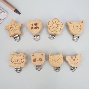 All'ingrosso eco-friendly per la dentizione del ciuccio per bambini porta accessori fai da te Clip ciuccio in legno di faggio personalizzata - Product Image 3