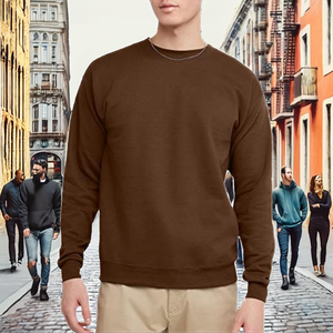 เสื้อสเวตเชิ้ตคอกลม WX727860 รุ่น Unisex ผ้าฟลีซสำหรับฤดูหนาว สีน้ำเงิน เนื้อหนา อุ่นสบาย ผลิตจากผ้าฝ้าย 100% สไตล์วินเทจลำลอง ขายปลีก - Product Image 2