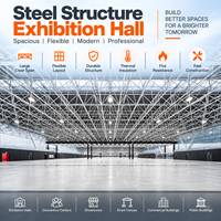 Bâtiment d'exposition moderne en structure acier préfabriquée GloStar avec revêtement métallique pour projets commerciaux et publics