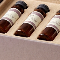 Boîte rigide personnalisée rose avec couvercle et base pour flacons de peptides (6 flacons), en carton, avec éponge, logo estampé à chaud, impression offset