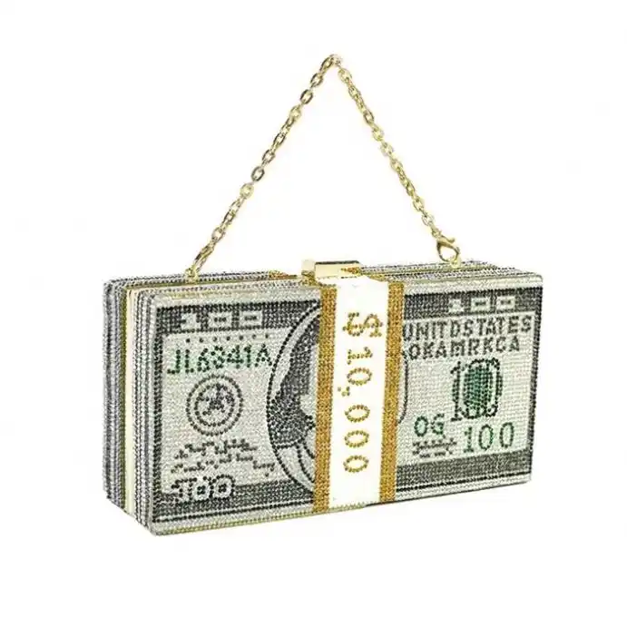 Women's Evening Bag Rhinestone Dollar Money Clutch Handbag Dimond Bling  Purse Shoulder Bag: Handbags: Amazon.com