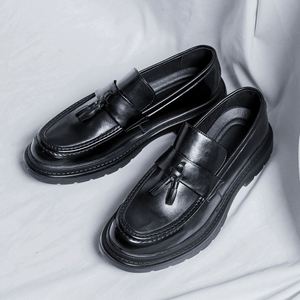 Zapatos de Vestir Retro de Diseño para Hombre, Mocasines Casuales de Microfibra, Punta Alta, Fáciles de Usar, Aumentan la Estatura, Nuevos Estilos para Tallas Grandes - Product Image 2