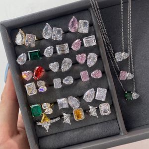 Exclusive Design 8A Crushed Iced Out Cubic Zirconia Wedding Engagement Promise <b>Rings</b> S925 Silver Eternity Band <b>Adjustable</b> <b>Ring</b> - Product Image 3